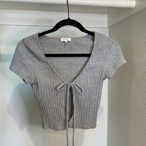 Grey Open crop Top